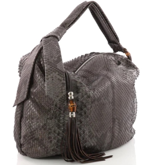 Gucci Jungle Hobo Python Large Shoulder Bag Tassels Snake Print Luxury Bag - Picture 5 of 15